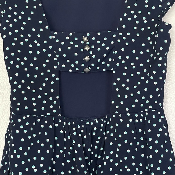American Eagle Cap Sleeve Blue Polka Dot Mini Dress Size 00 - Picture 10 of 14